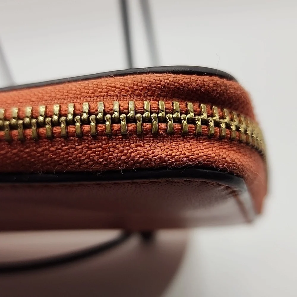 Tory Burch Burnt‎ Orange Leather Wallet With COA